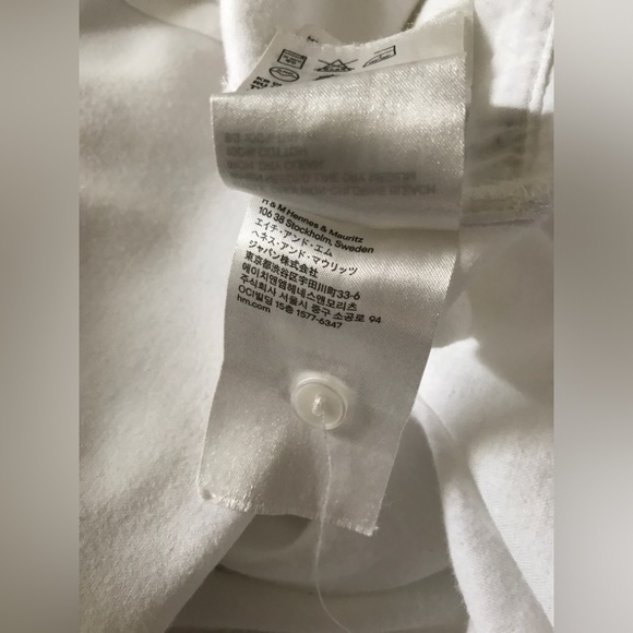 EUC Nap Loungewear White Dolphin Hem Oversized Collared Lounge Shirt M - Picture 15 of 16